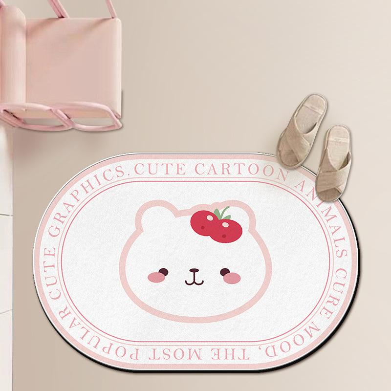 Toilet Cartoon Mat Bathroom Absorbent Mat Toilet Non-slip Door Mat Door Mat Carpet Bedroom Can Be Washed By Hand