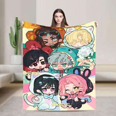 Alien Stage Anime Charakter Poster Plüschdecke Mädchen Jungen Flanell Bettwäsche Überwürfe für Sofa Bett Super Warm Qualität Tagesdecke