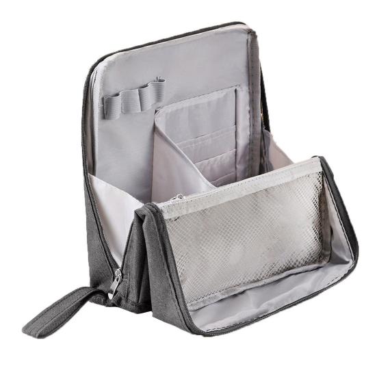 Oxford Cloth Standing Makeup Bag Multi-purpose Makeup Pouch with Compartments Waterproof Toiletry Bag Travel Cosmetic Organizer for Makeup Brushes