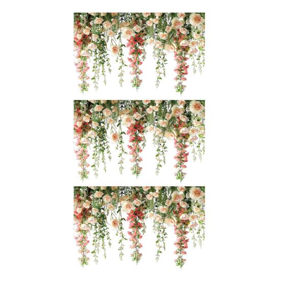 Window Sticker Rose Vine Design PVC Waterproof Wall Sticker No Glue Residue Versatile
