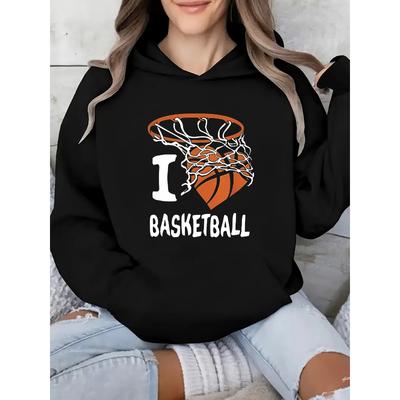 Hooded Sweatshirt Fleece Lined Windproof Elastic Cuff Fall Winter Daily Lounge
