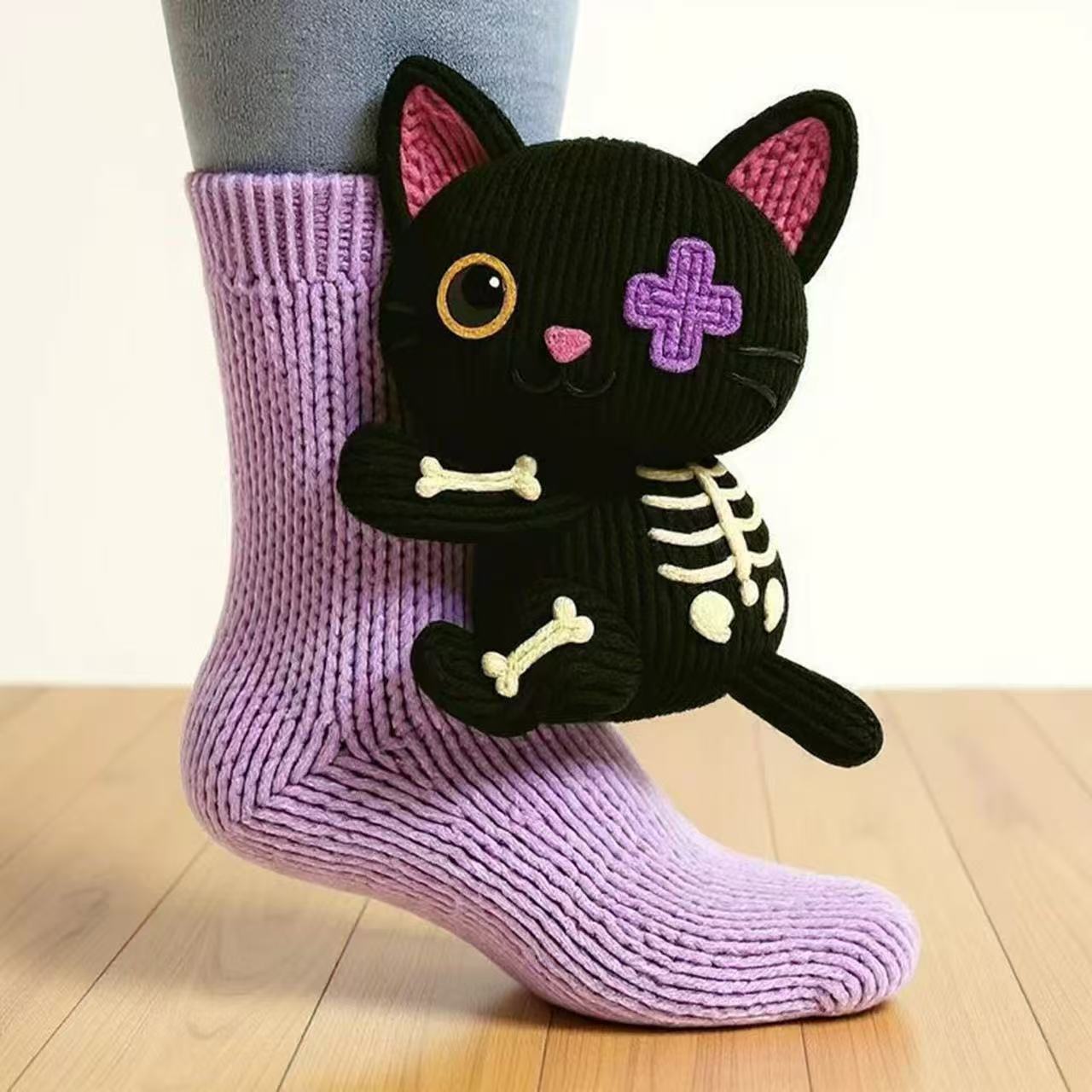 

3D Knit Animal Socks Plush Crochet Animal Socks Cute Animal Socks