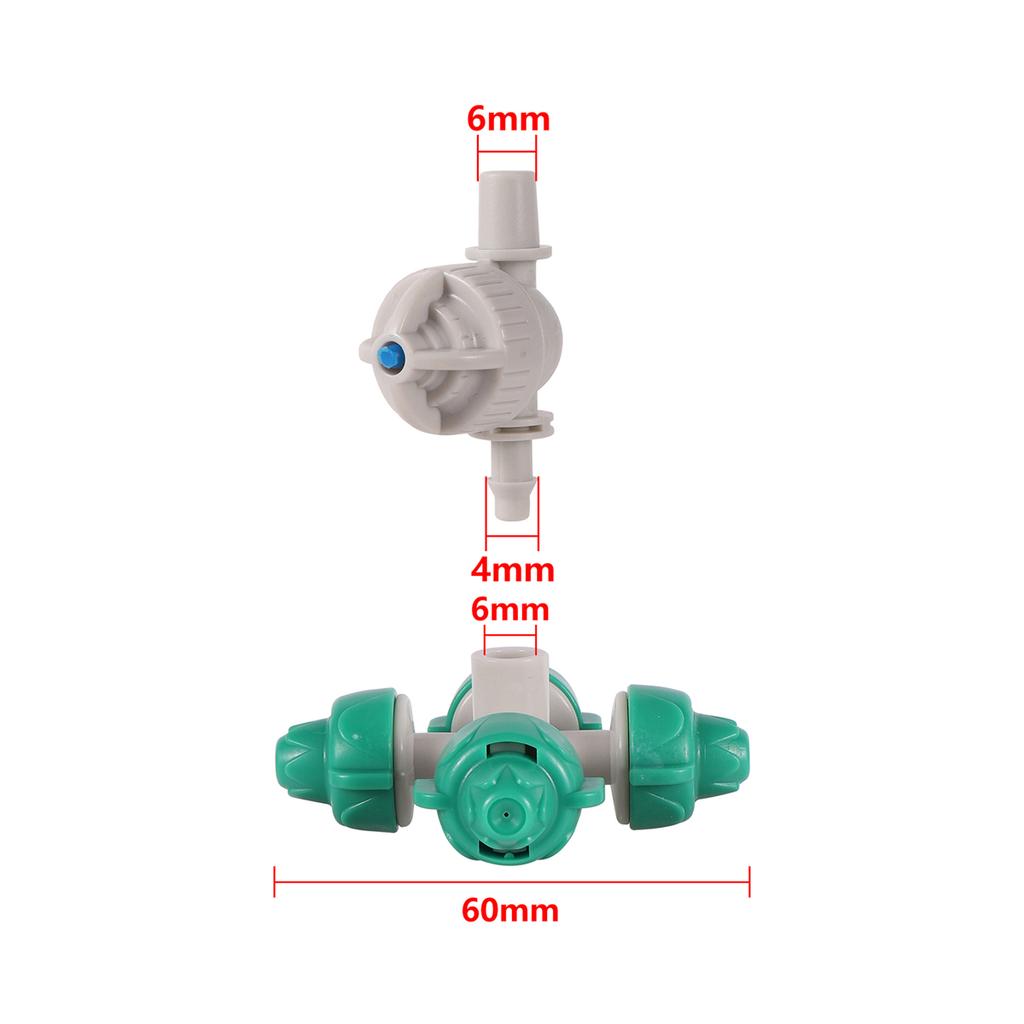 Orifice 0.5mm Cross Atomizing Micro-Nozzles Kit 6mm Hanging Vertical Misting Sprayer Landscaping Cooling Dust Removal Sprinkler