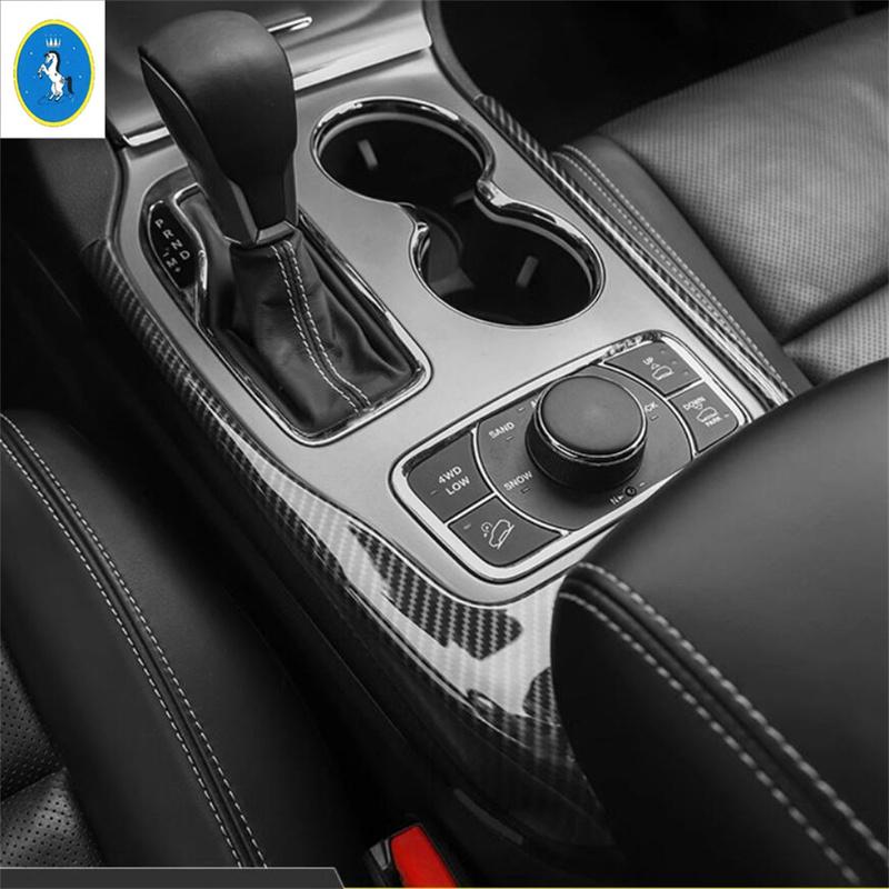 For Jeep Grand Cherokee 2014 - Car Central Control Gear Shift Panel Water Cup Frame Sticker Cover Trim Accessories Interior
