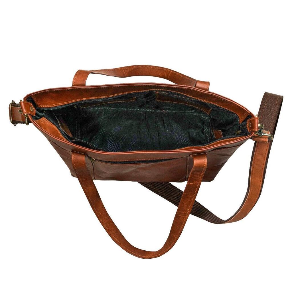 Handmade Tote Purse Genuine Leather Women's Everyday Handbag Brown Shoulder Bag