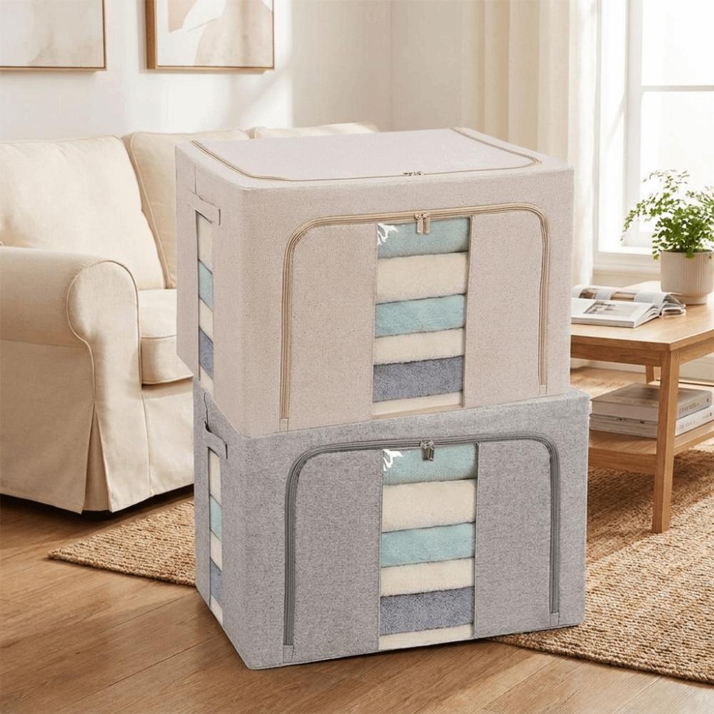 Dust-proof Clothes Storage Bins Folding Clothing Sorting Box Quilt Organizer Box Blanket