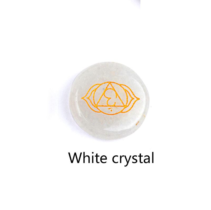 World of crystals Seven Chakra Crystal Stones Natural Reiki Healing Gemstones with Engraved Chakra Symbol Tumbled Polished Stone