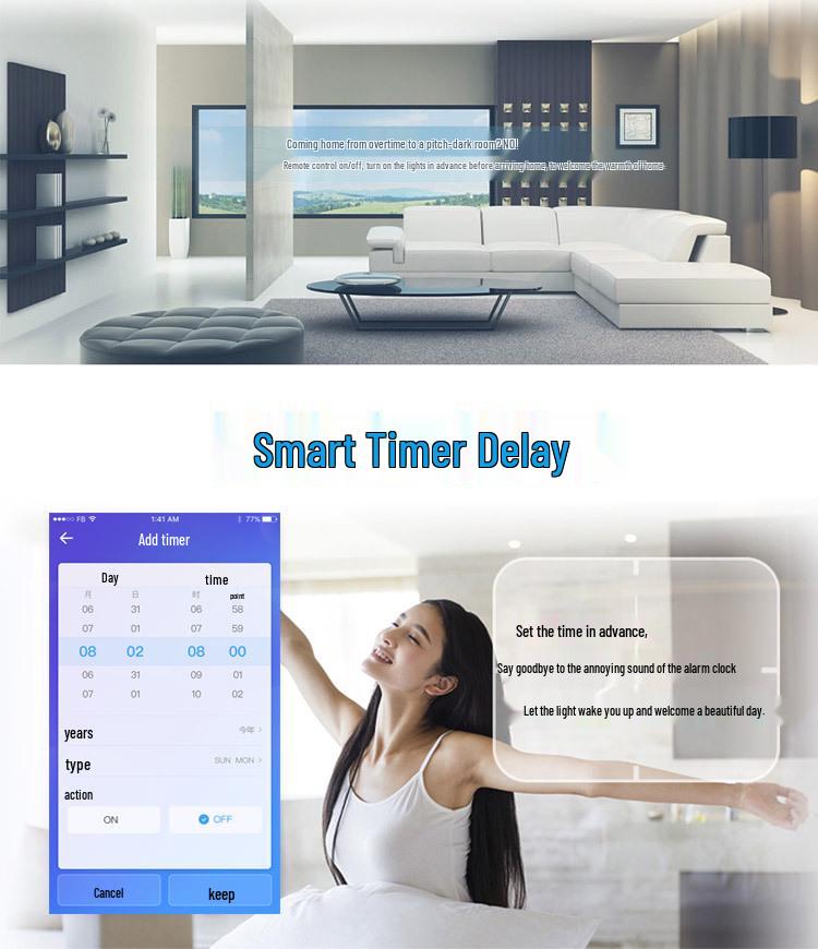 Smart WiFi Button & Wall Switch with Cross-Border RF and Alexa Voice Control
