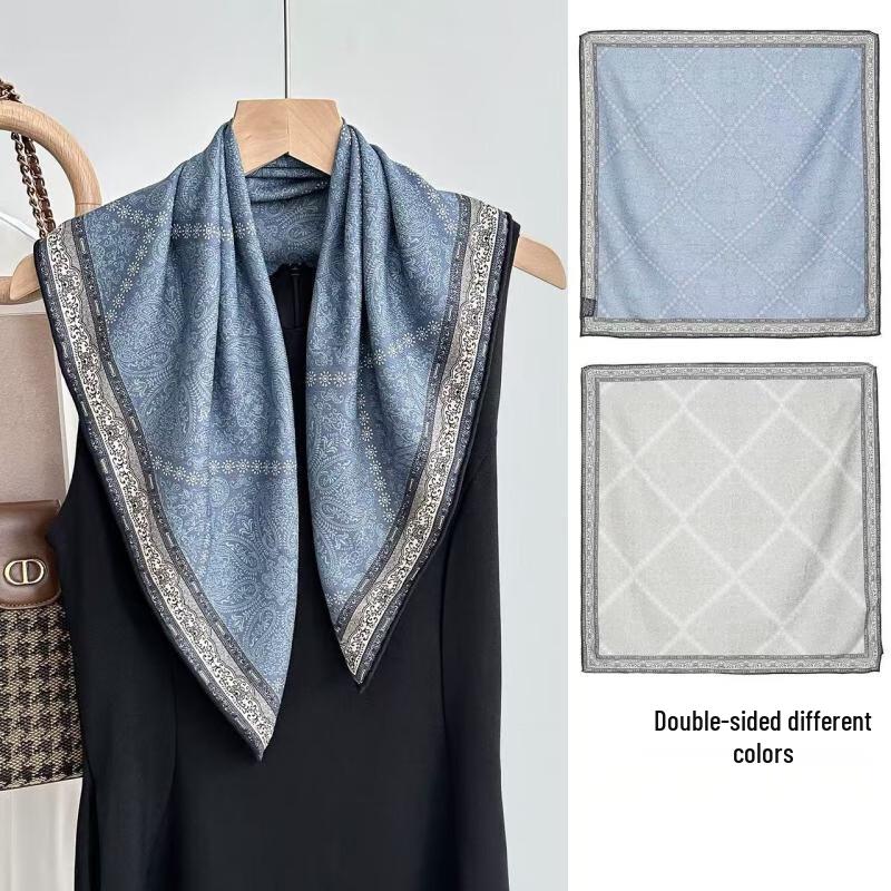 Elegant Silk Wool Square Scarf 65*65cm