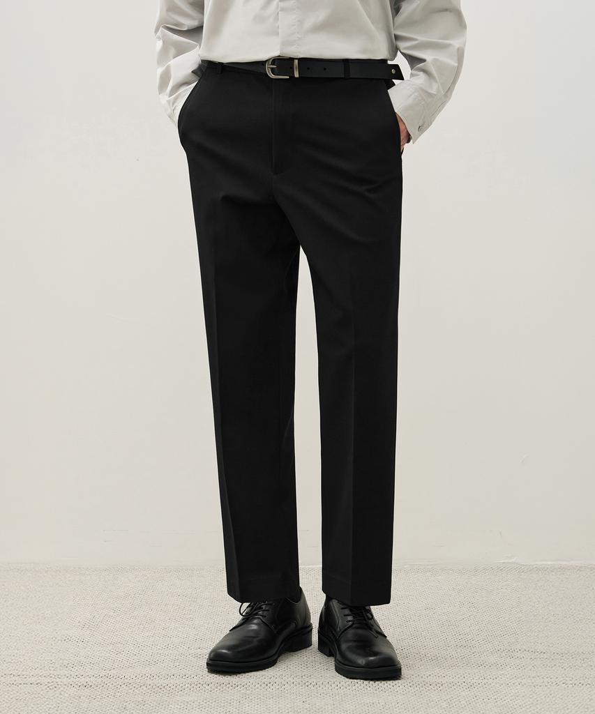DRAW FIT Banded Tapered Slacks [Black]