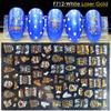 1 Pc 3D Snowflakes Leaf Geometry Lines Letter for Manicure Sliders Holographic Laser Gold White Christmas Nail Sticker