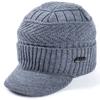 Hot Sale Unisex Warm Winter Hats Plush Fur Lined Warm Cap With Brim Outdoor Knitted Hats For Men & Women