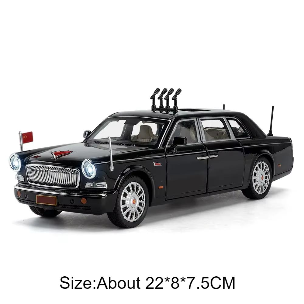 

1:24 Scale HongQi E-HS9 L5 Toy Model Car Metal Diecast Light Sound Pull Back Doors Opened Vehicles Models Kids Holiday Gifts