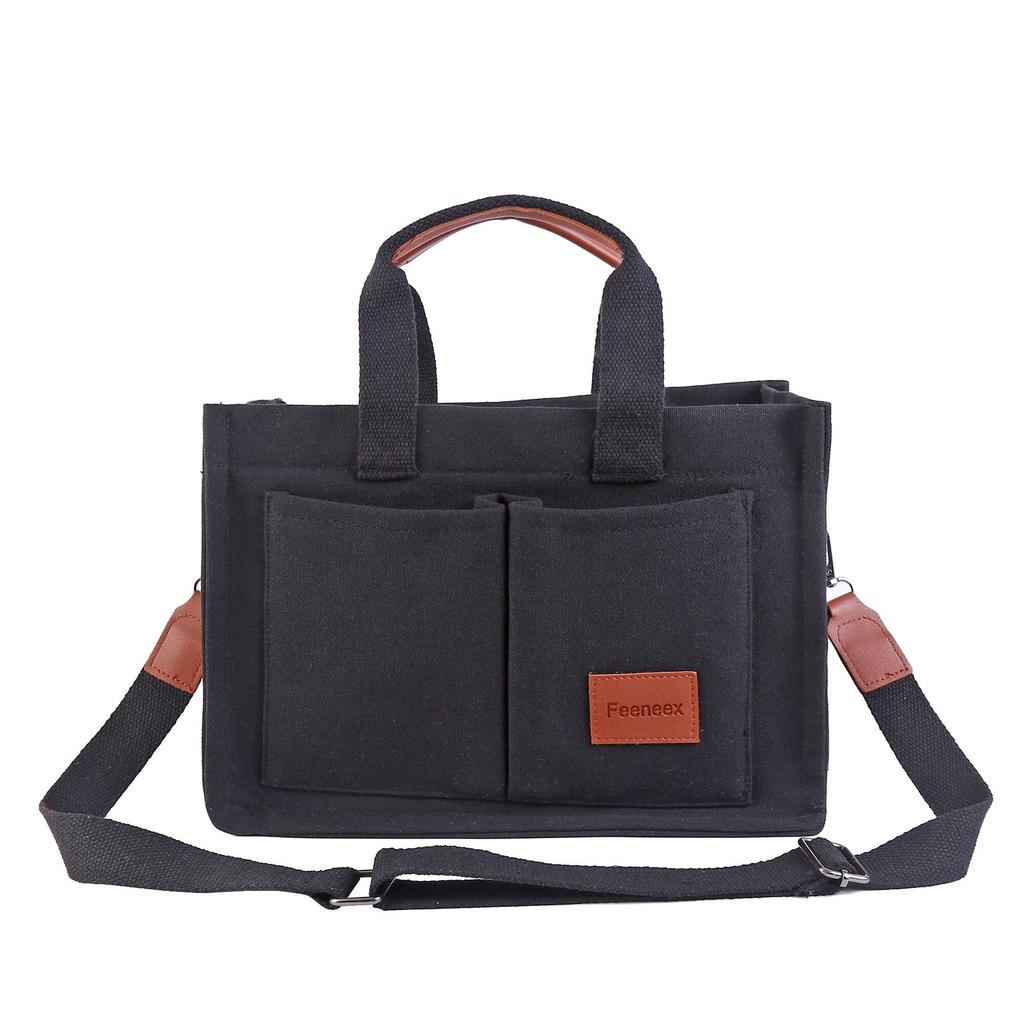 Women's Retro Canvas Handbag - Large Capacity Multi-Layer Shoulder & Crossbody Bag