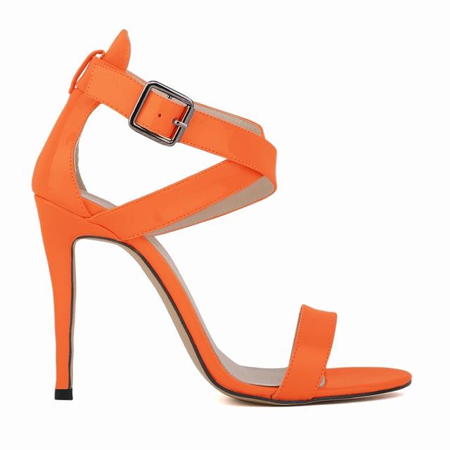 Dámské sexy lodičky s otevřenou špičkou lakovaná tenká kůže vysoké podpatky červené svatební boty 11cm dámské letní sandály