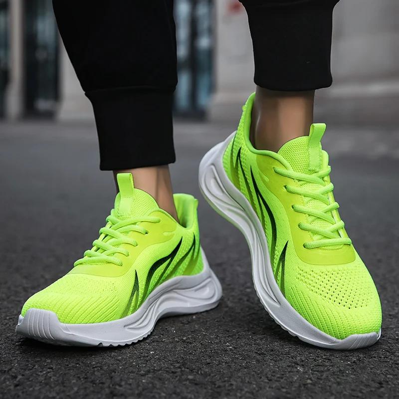 Fashion Running Shoes Men Flame Printed Sneakers Knit Athletic Sports Cushioning Jogging Trainers Lightweight Breathable Tenis De Mujer