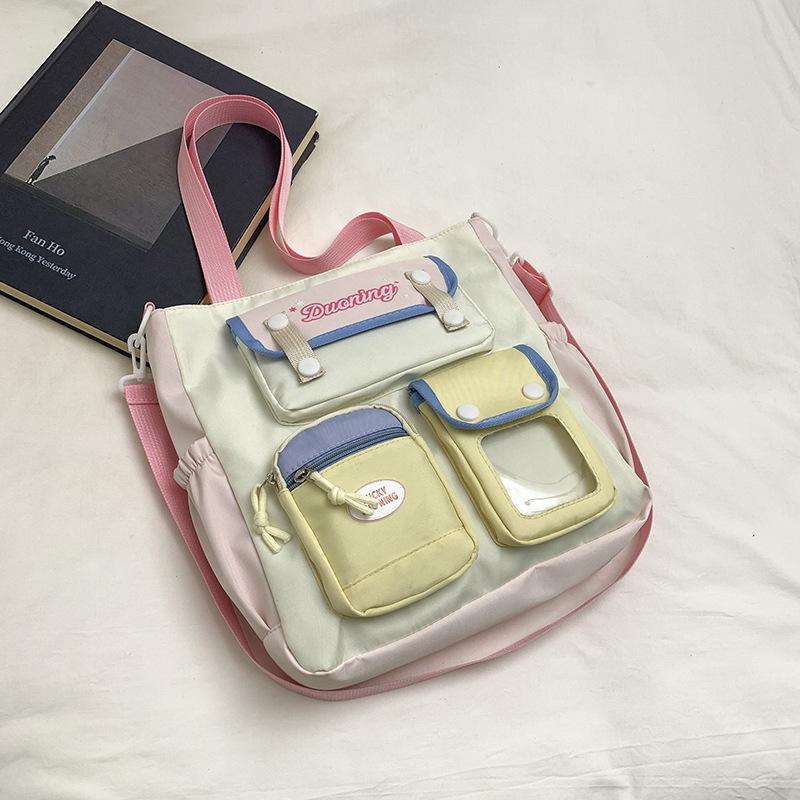 New High-value Large-capacity College-style Versatile Schoolbag, Make-up Bag, Sweet Multi-compartment Shoulder Bag for Primary and Secondary School 