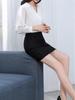 High-Waist Professional Black Bodycon Skirt with Pockets - Spring/Autumn Slimming Workwear