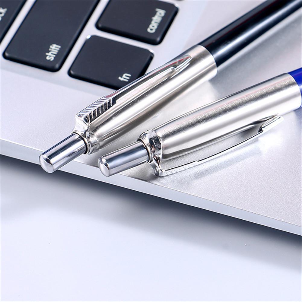 Metal Ballpoint Pen Promotional Pens Refill Blue Ink Automatic Ballpoint Pens Set School Stationery Office Commercial Press Pen
