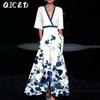 QICED Women's Fashion Summer Spring Short Sleeve V-Neck Casual Dresses