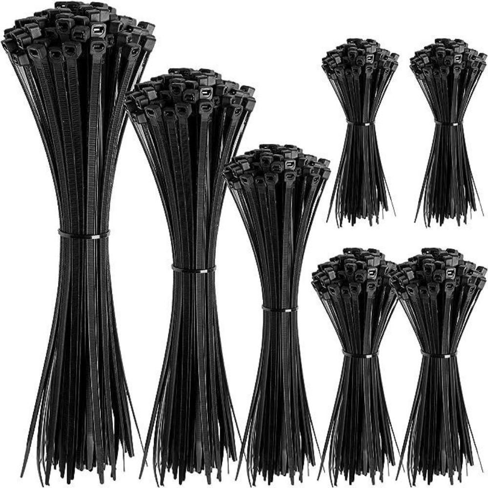 400Pcs Various Sizes Nylon Cable Ties Self-Locking Cord Ties Cable Zip Ties Cable Organization