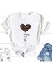 Leoparden-Liebesherz-Print Damen T-Shirts Modekleidung Cartoon-Kleidung Kurzarm Sommer 90er Jahre Damen-T-Shirt
