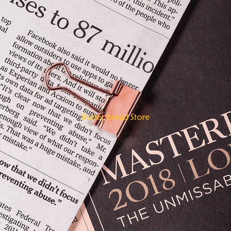 

W89C 25pcs/box Rose Gold Binder Clips Message Ticket Paper Clip Holder Tool China Mainland
