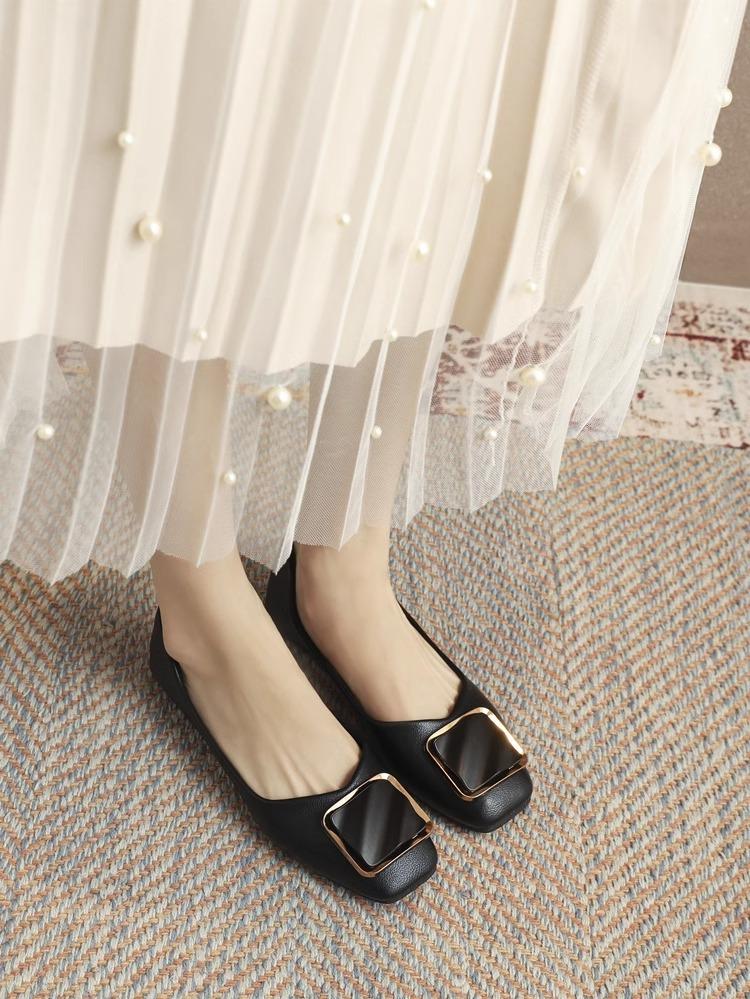 Late evening wind fairy gentle flat-soled single shoes women's summer low-heeled shallow mouth Doudou shoes versatile soft-soled shoes spring and