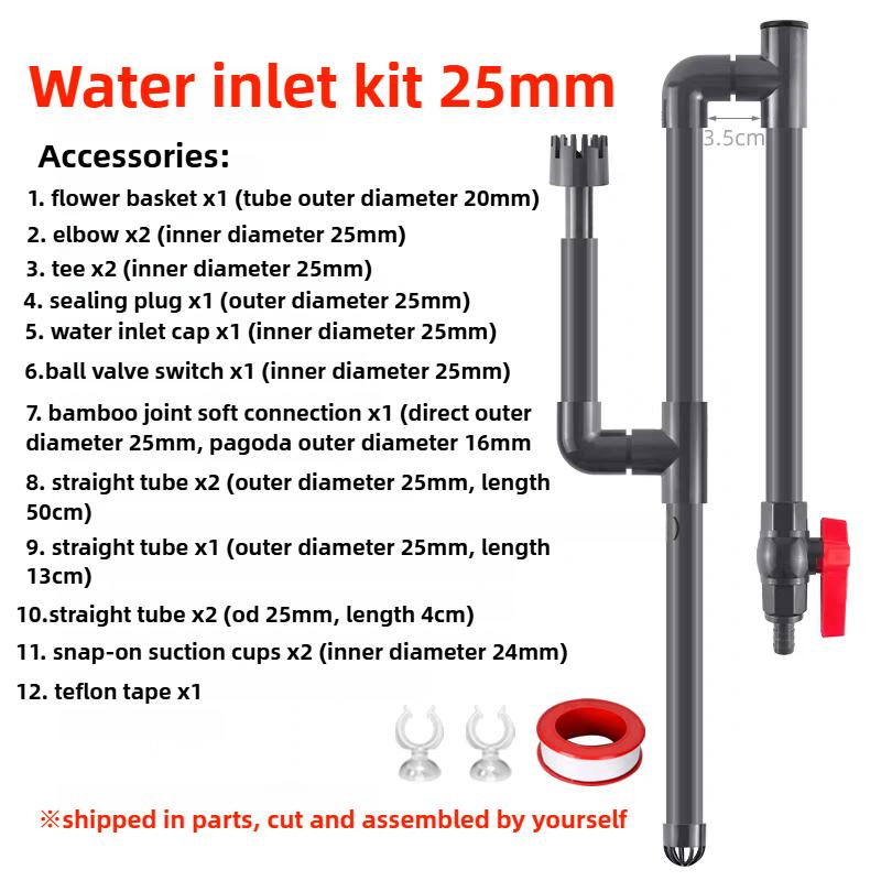 PVC Aquarium Water Inlet Outlet Pipe Tube Fitting Water Skimmer Inflow Outflow Fish Tank Filter Accessories Fishbowl Equipment