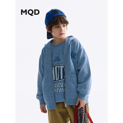Mqd Children's Clothing Boys' Jackets Spring and Autumn Styles Girls' Printed Hooded Tops Kidsren's Versatile Zipper Sweatshirt Jackets