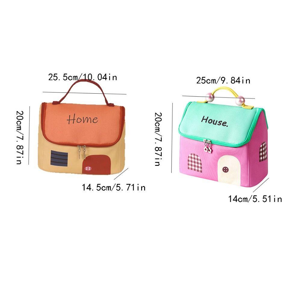 Large Capacity Cute Cabin Makeup Bag House-shaped Toiletry Storage Bag  Outdoor