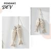 Unique Housewarming Gifts Rustic Nautical Wooden Fish Decor, Coastal Beach Style Wall Hanging Office Decorative Accents Ornament with Fishing Net for