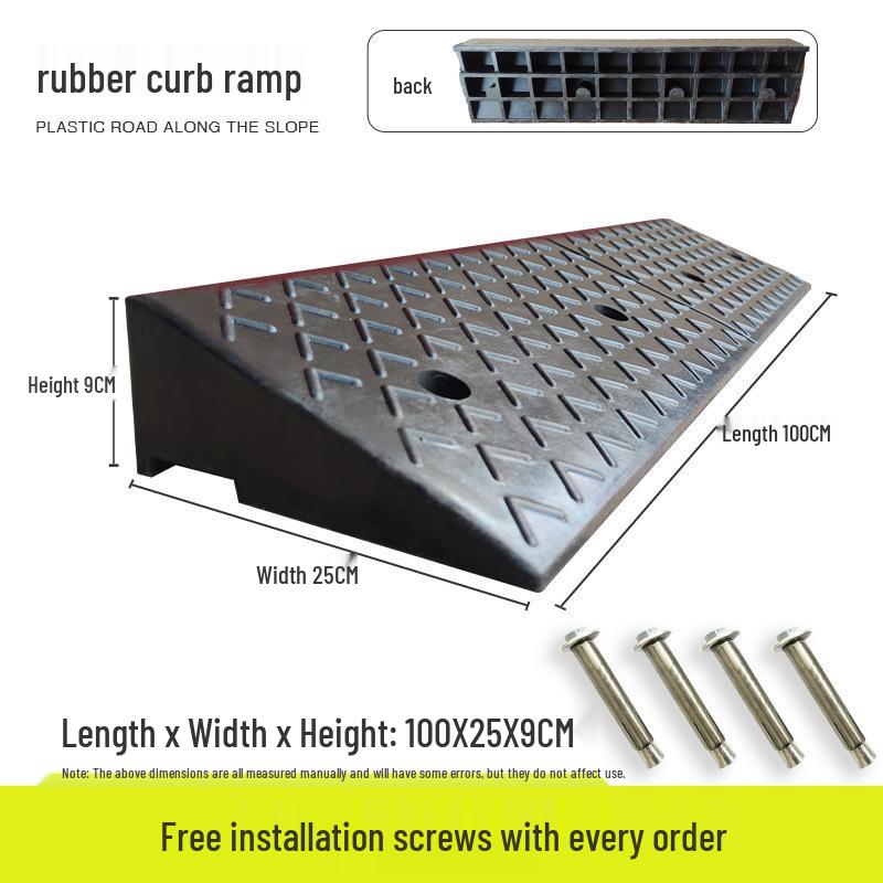 Portable Rubber-Plastic Curb Ramp Mat for Car