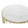 Table D'appoint En Marbre Et Fer - Blanc - 87 X 87 X 51.5 Cm
