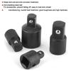 4pcs 1Celsius4in 3Celsius8in 1Celsius2in Electric Wrench Sleeve Adapter Converter     Steel Drive Socket Joint(Black )