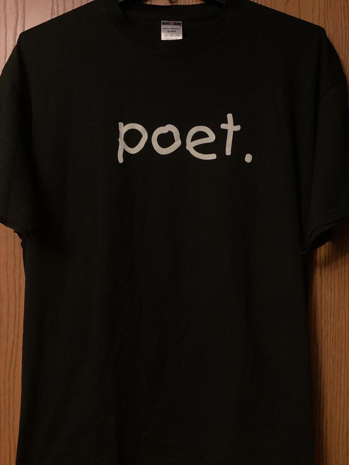 Poet. - Black Shirt - Cotton Blend - Jerzees - 2XL XL