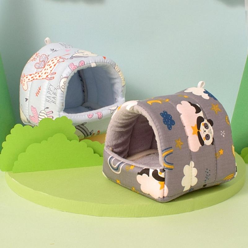 Hamster Print Hammock Sleeping Bed Hanging Bed Mat Cage Accessories Warm AntiScratch Tunnel Bed for Ferrets Squirrels