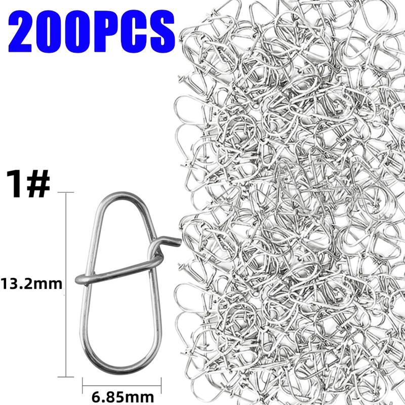 100/200PCS Stainless Steel Fishing Snap Hooked Snap Pin Fastlock Clip Accessorie Tackle for Barrel Swivel Lure Hook Fishing Tool