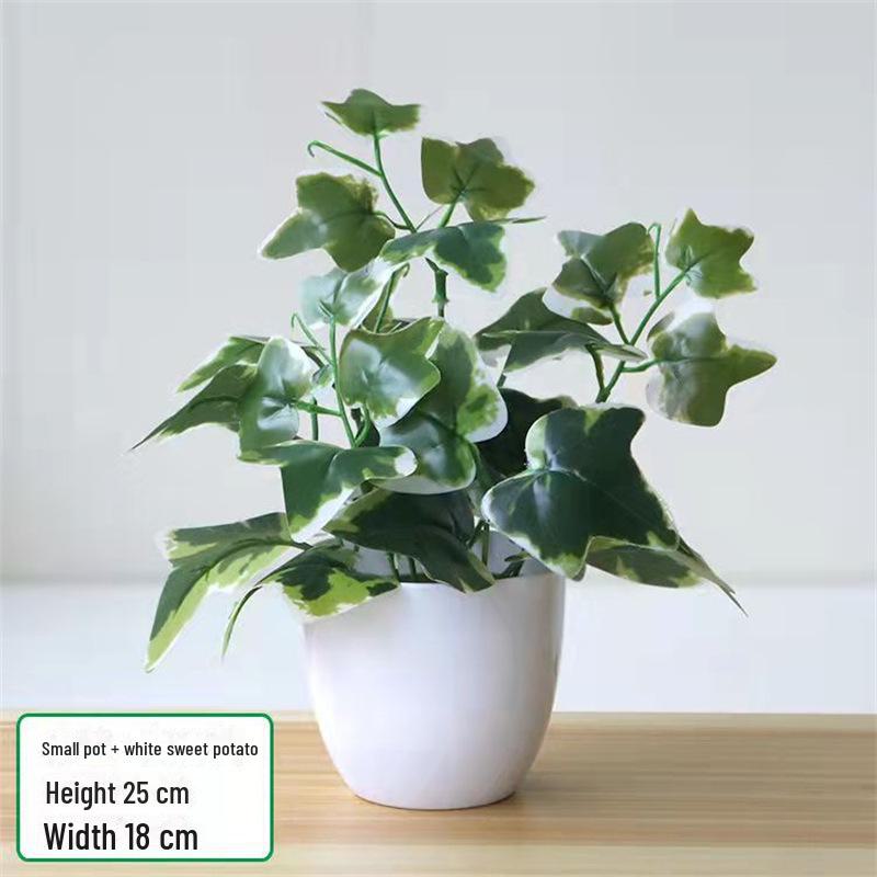 Decorative Small Artificial Potted Flowers Set for Home and Living Room Decor