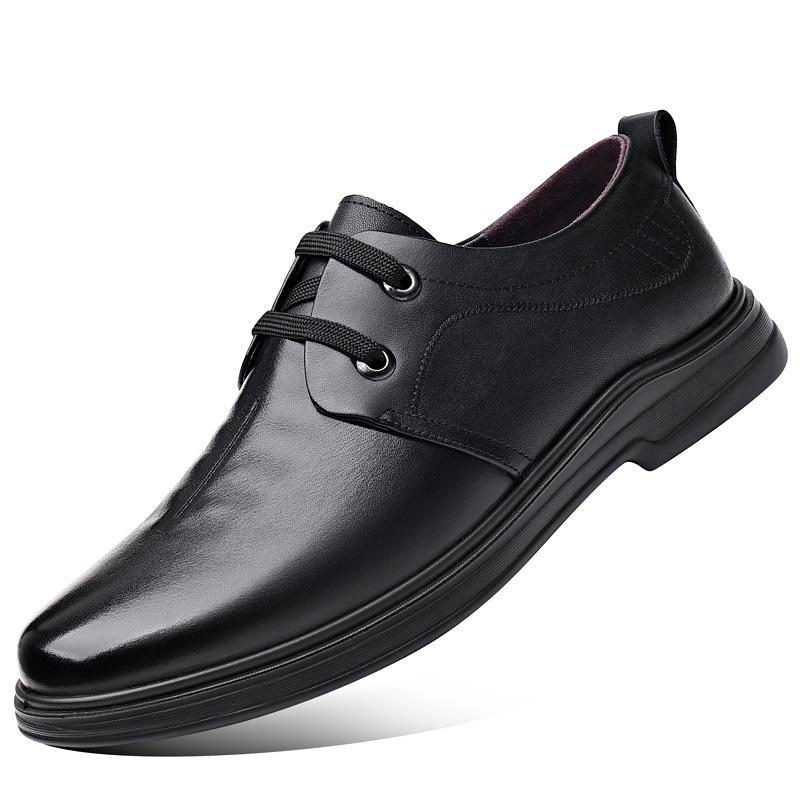 Fashion Newly Men's Quality Genuine Leather Shoes Soft Business Casual Black Man Dress Cow Leather  Shoes EUR 38-44