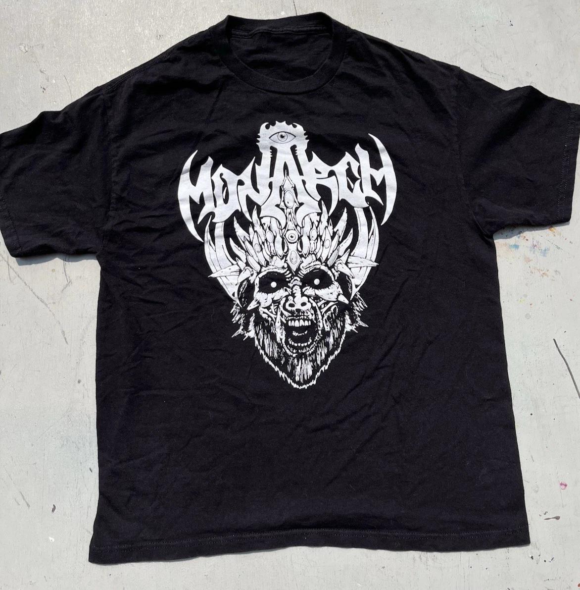 

Men s Monarch T-Shirt Black Spell-Out NO SIZE Metal Rock Portrait Goth Thrash 4XL