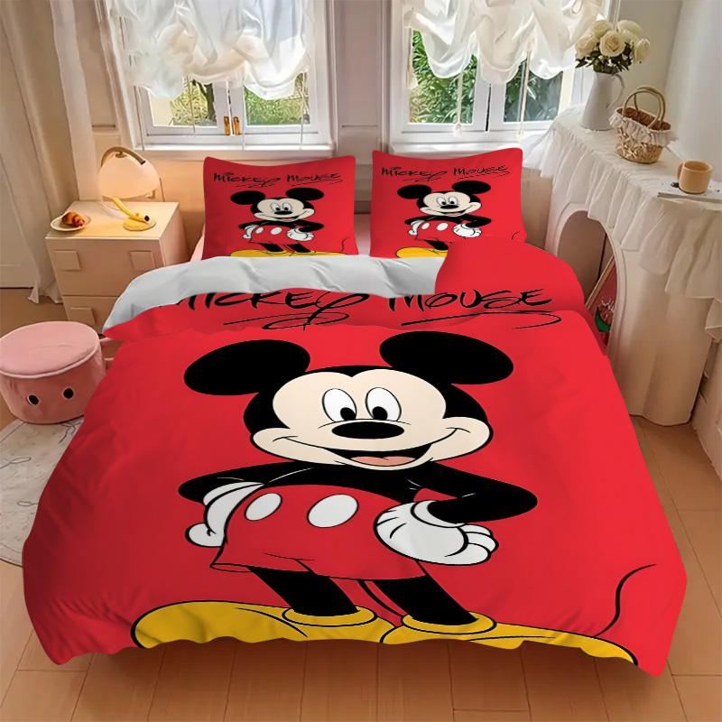 Mickey Mouse Iconic Artwork Print 3Pcs Bedding Setduvet Cover With 2 Bedropillowcase Home Birthday Gift