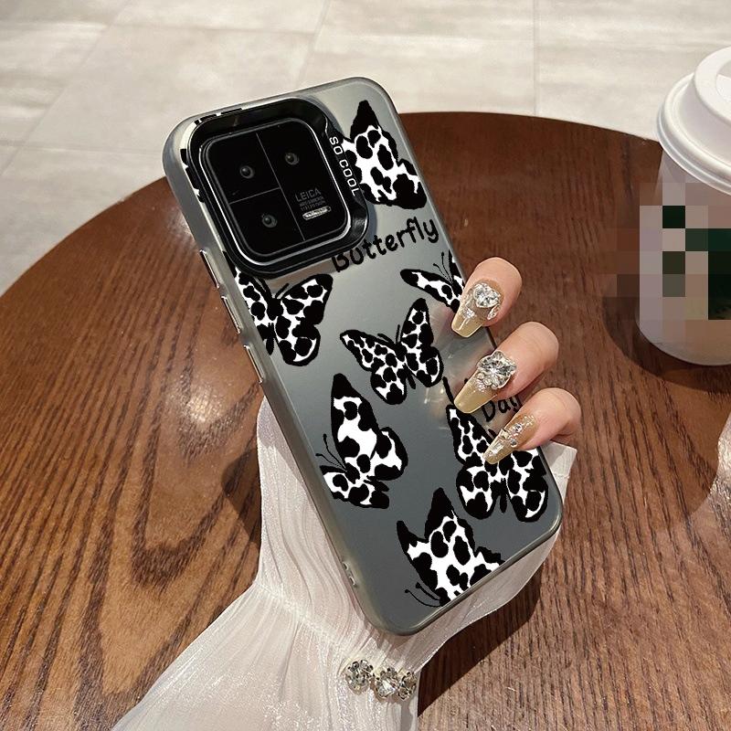 

Чорний метелик з квітковим чохлом для iPhone 16 Samsung A55 A35 S24 Xiaomi Redmi Note 13 Pro 14C Huawei Honor 200 Протиударний бампер для телефону Захист від подряпин Honor X7b