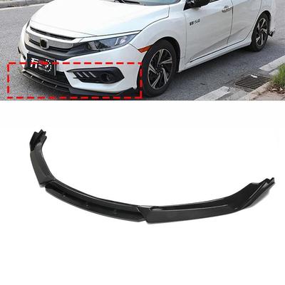 Kompatybilny zestaw przedniego splittera do Honda Civic Sedan 2016-2018: Włókno węglowe, 4-częściowe części do modyfikacji nadwozia