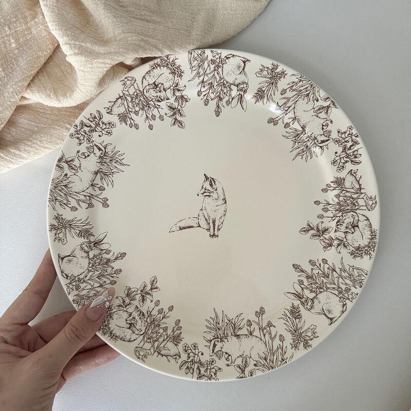 ZISIZ Retro Forest Ceramic Dinner Plate