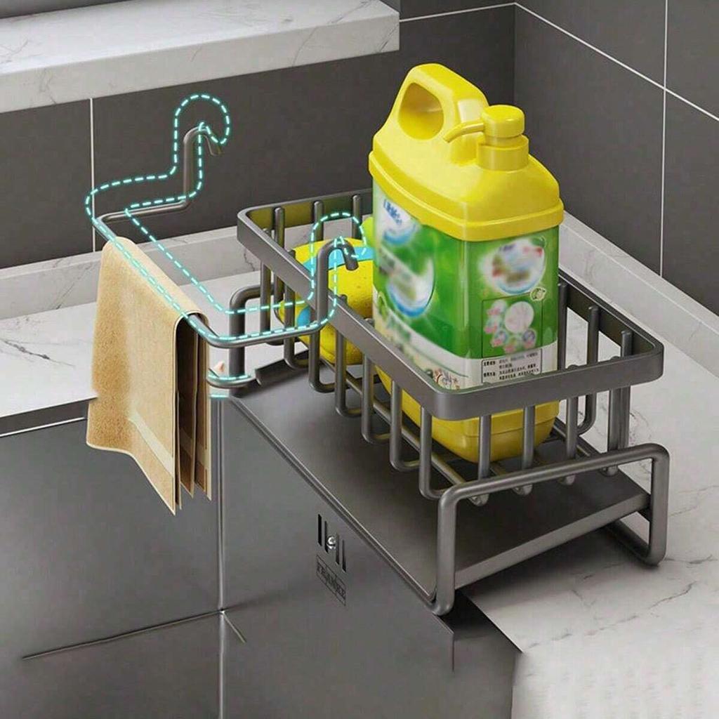 Kitchen Sink Drain Rack Organizer Plastic Self-draining Sink Shelf Soap Sponge Holder Dishcloth Towel Rack filter basket