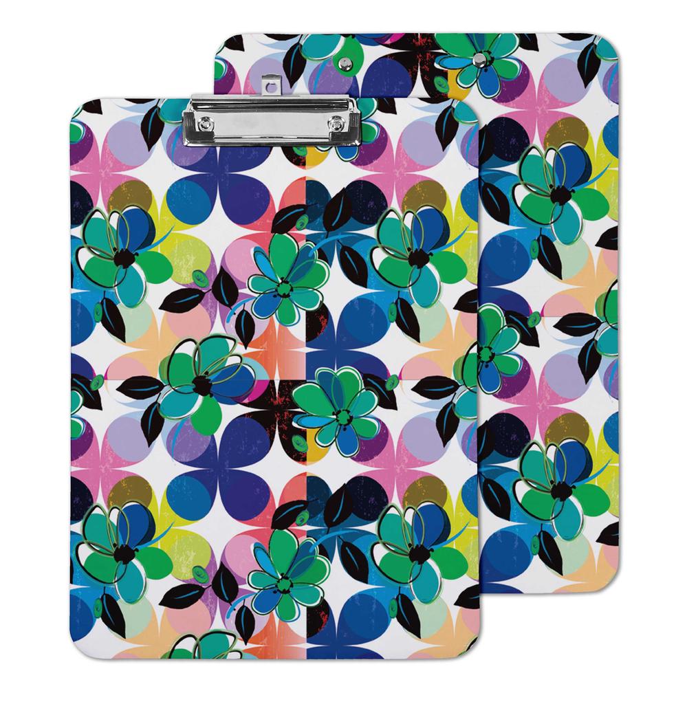 Inkdotpot Decorative Clipboard Letter Size with Low Profile Clip,Retractable Key Hole for Hanging Paperboard for Office School w/Free Marker & Eraser