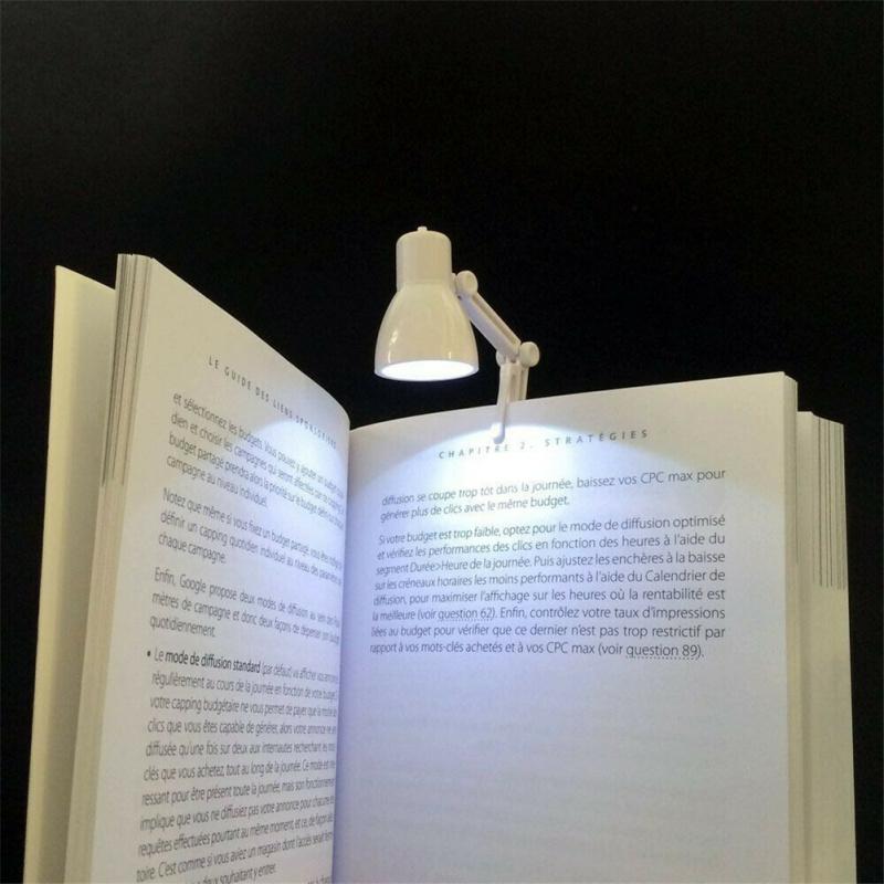Mini Led Desk Reading Lamp 180 Degrees Rotation Clip-on Travel Lamp Portable High Bright Warm