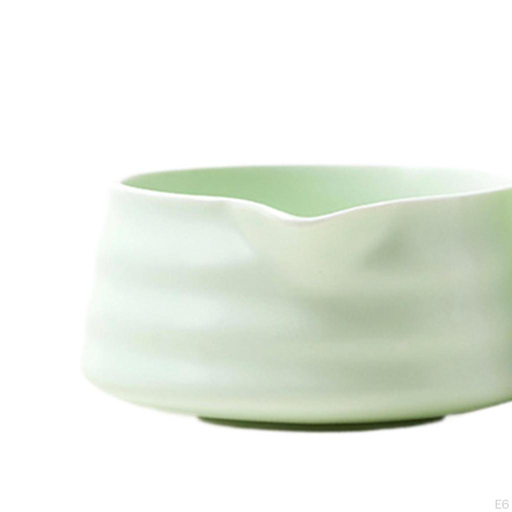 Ceramic Matcha Bowl Handcrafted Porcelain Tea with Pouring Spout for Friends Household