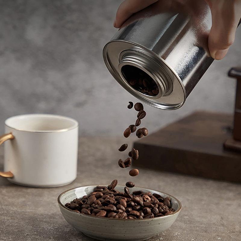 Silberne Runde Kaffeebohnen-Aufbewahrungsdose Tank Küche Schraubverschluss Kaffeepulver Zucker Weißblech Organizer Behälter Verpackungsbox